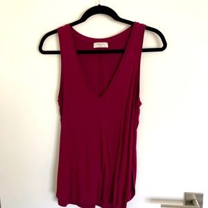 Burgundy V-Neck Top
